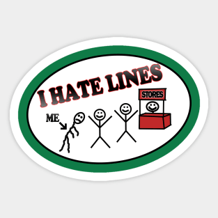 I hate lines Sticker